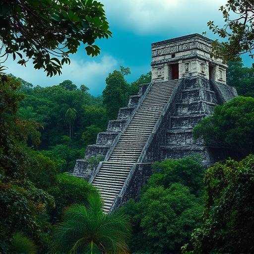 Ancient Mayan ruins in the lush jungles of Tulum, Mexico.