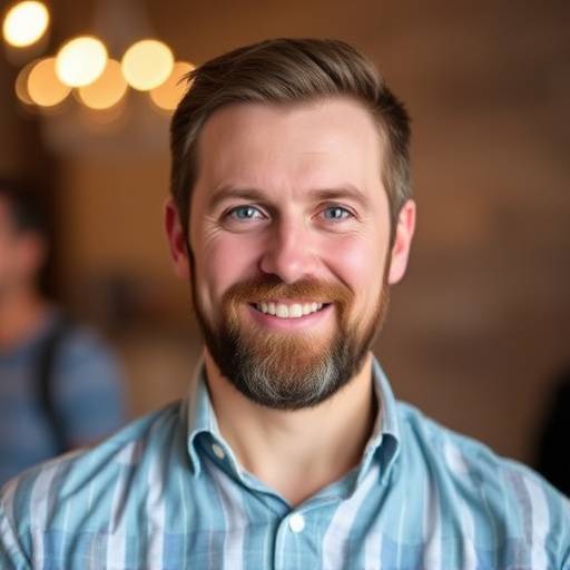 Headshot of Samuel O’Connell, the Senior Travel Consultant at Wanderlust Journeys, a man with a beard and a welcoming expression.