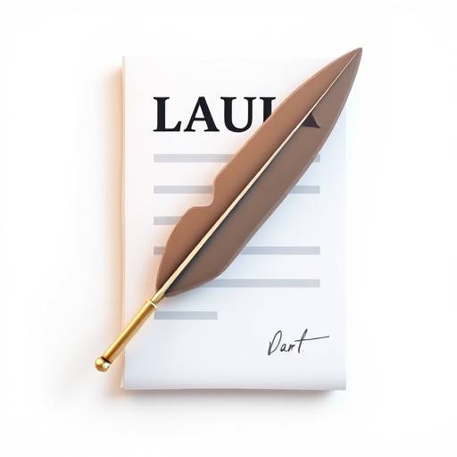 Icon representing a legal document with a quill